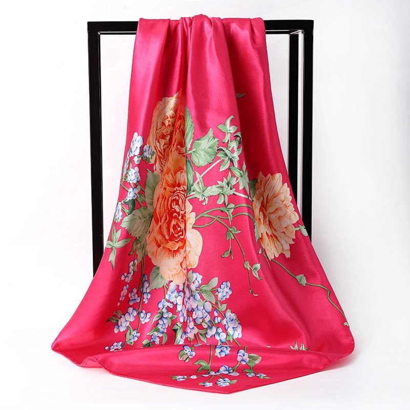 Khăn Choàng Satin Vuông 90CM(35.4inch) Thời Trang Dành Cho Nữ WJ1001-65