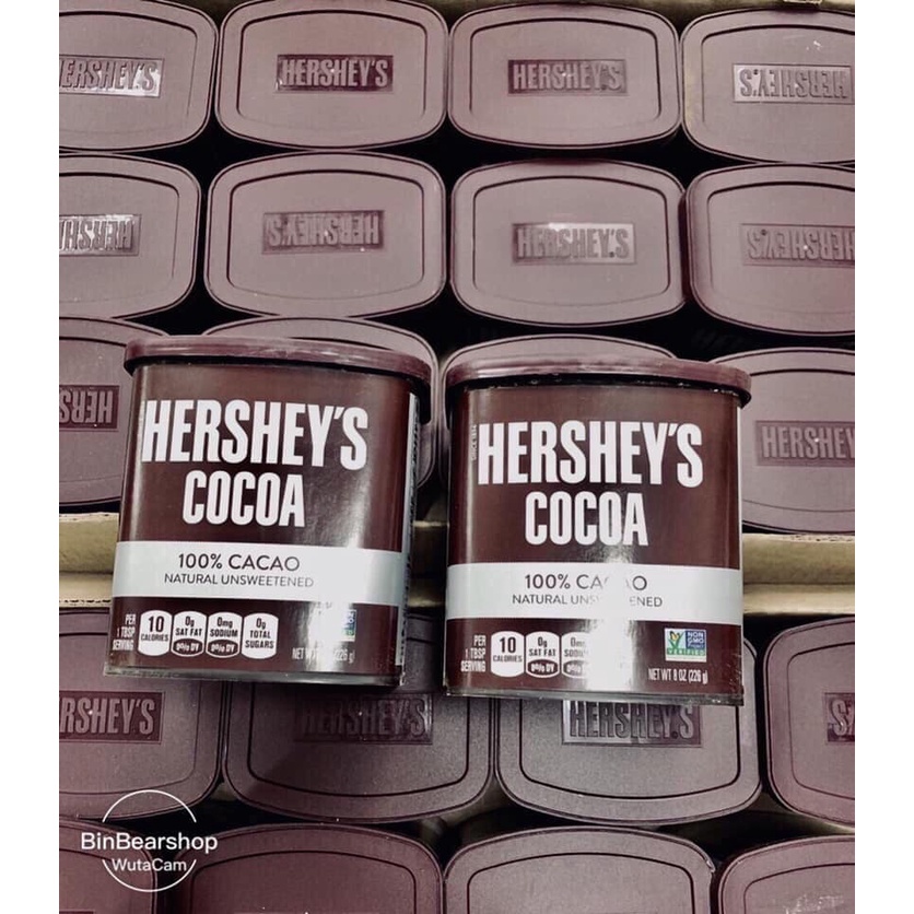 BỘT CACAO HÒA TAN TỰ NHIÊN KHÔNG ĐƯỜNG HERSHEY'S COCOA 226G CHÍNH HÃNG - 10284