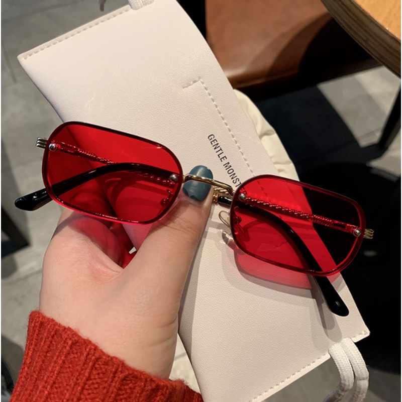 (KIQI-FASHION) COD Kính Mát Thời Trang Hình Chữ Nhật Chống Tia Uv400 Chất Lượng Cao