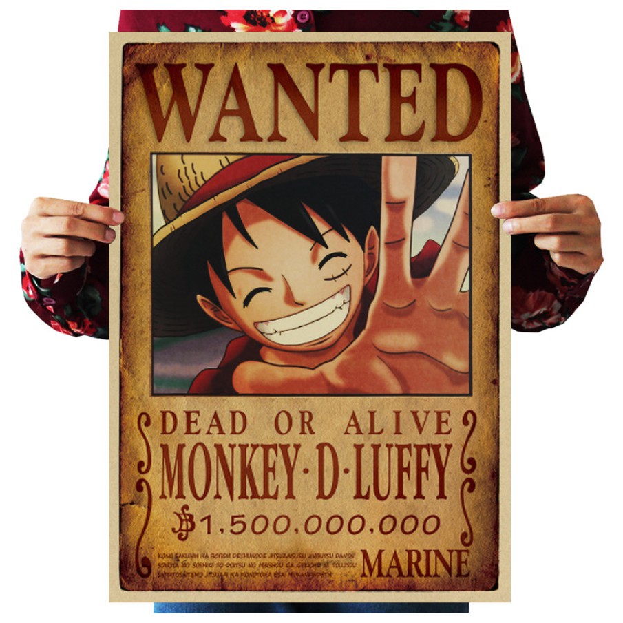 Poster truy nã Luffy Mũ Rơm (Timeskip) - One Piece
