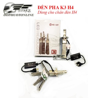 Đèn Pha Led K3 Chân H4 Siêu Sáng 6000K <DPOL>