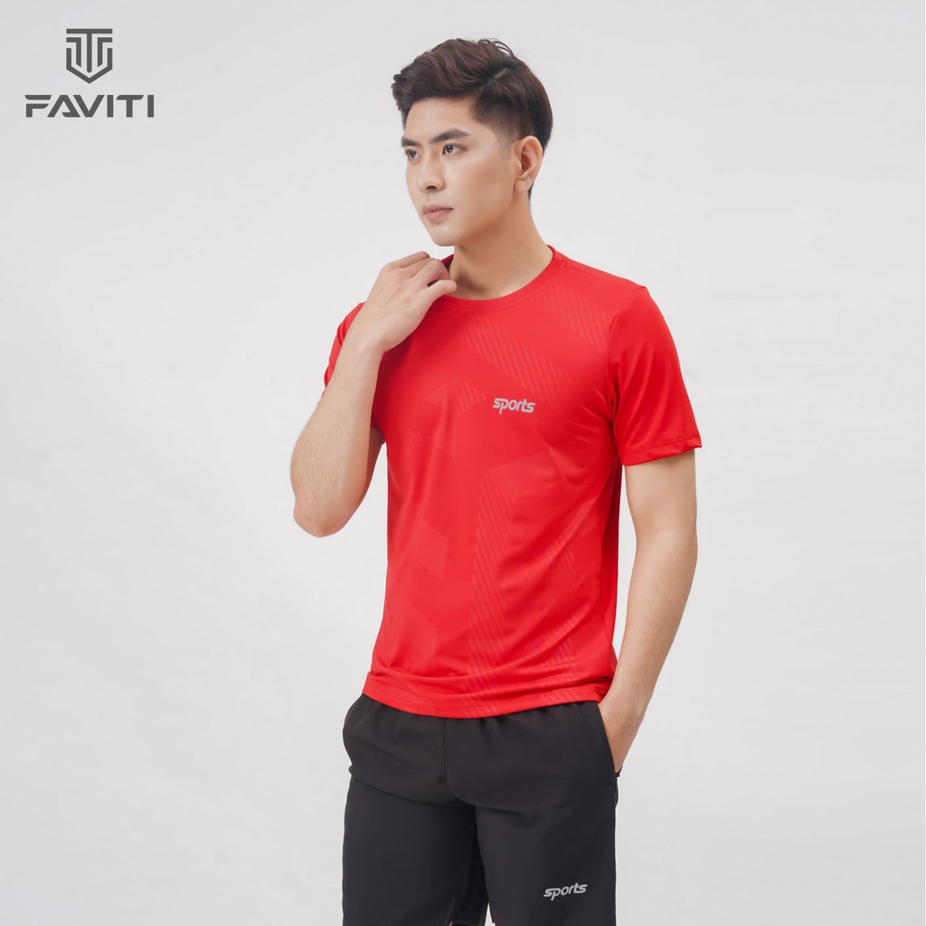 Áo Thun thể thao nam có cổ tròn dập vân chất thun lạnh cao cấp giá rẻ FAVITI AT09 | BigBuy360 - bigbuy360.vn
