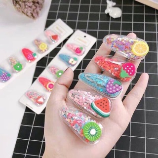 Vỉ 5 kẹp tóc hoa quả siêu yêu cho bé