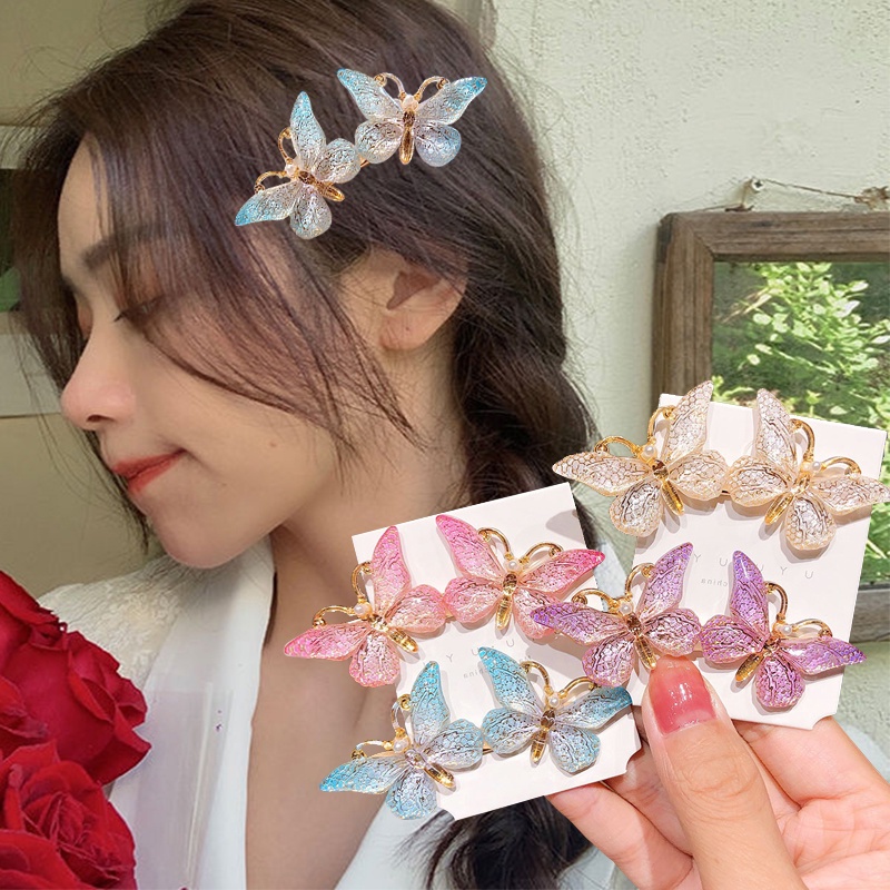 Kẹp Tóc Hình Bướm Nhiều Màu Sắc Dễ Thương Dành Cho Nữ