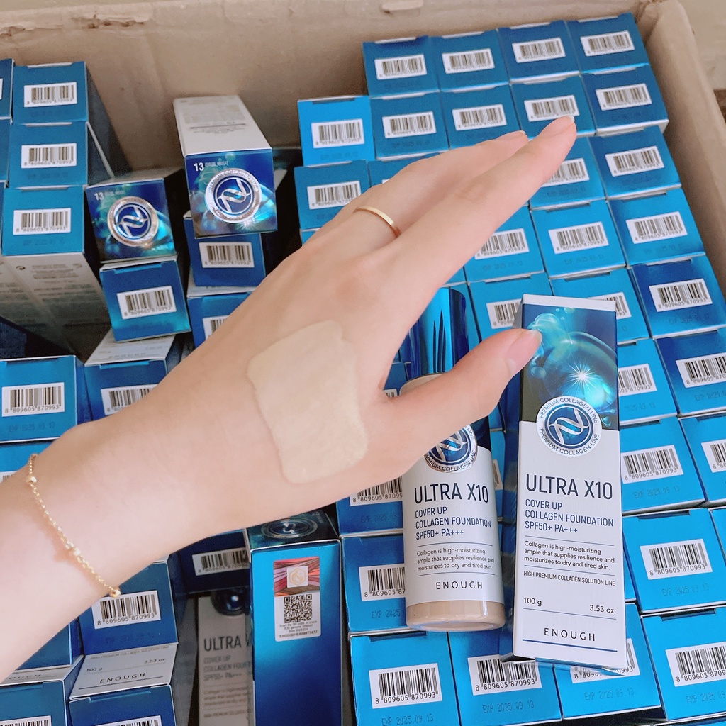 Kem nền Collagen Ultra X10 Cover Up Enough 100ml Hàn Quốc [Chính Hãng]