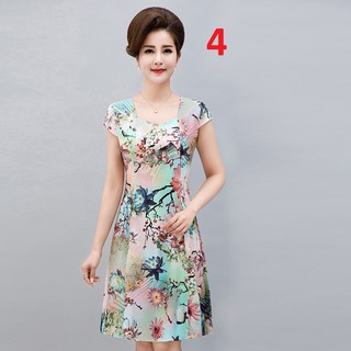Đầm trung niên hoa cho mẹ
