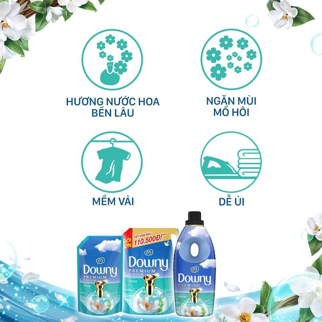 Nước xả vải Downy Premium Parfum Đậm Đặc túi 2.1 L