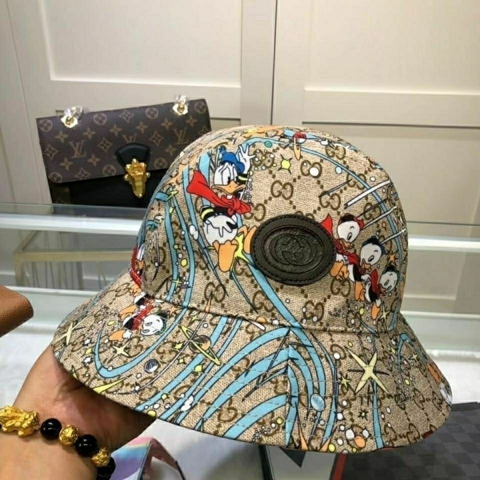 Mũ Bucket Chống Nắng 58cm In Họa Tiết Vịt Donald Hoạt Hình Thời Trang Cho Nam Và Nữ