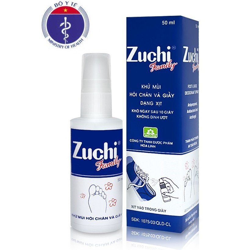 Xịt Khử Mùi Hôi Chân Và Giày Zuchi Family 50ml