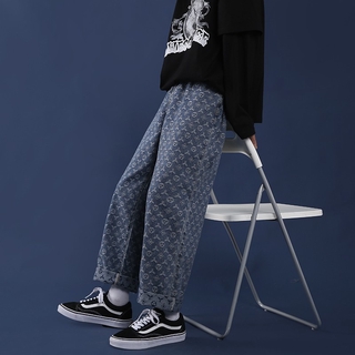 QUẦN JEAN UNISEX ỐNG RỘNG HỌA TIẾT LV(ảnh thật cuối cùng)