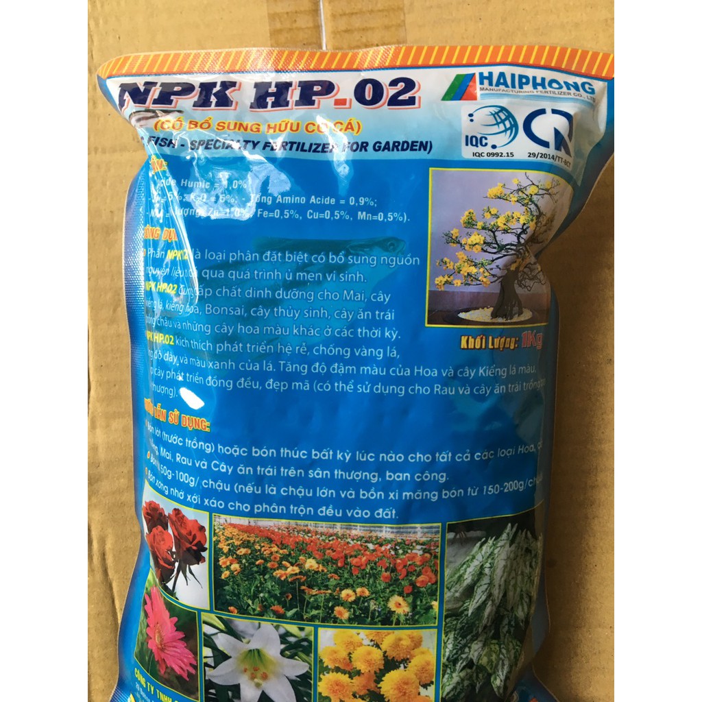 PHÂN CÁ HỮU CƠ NPK HP 02 (gói 1KG)