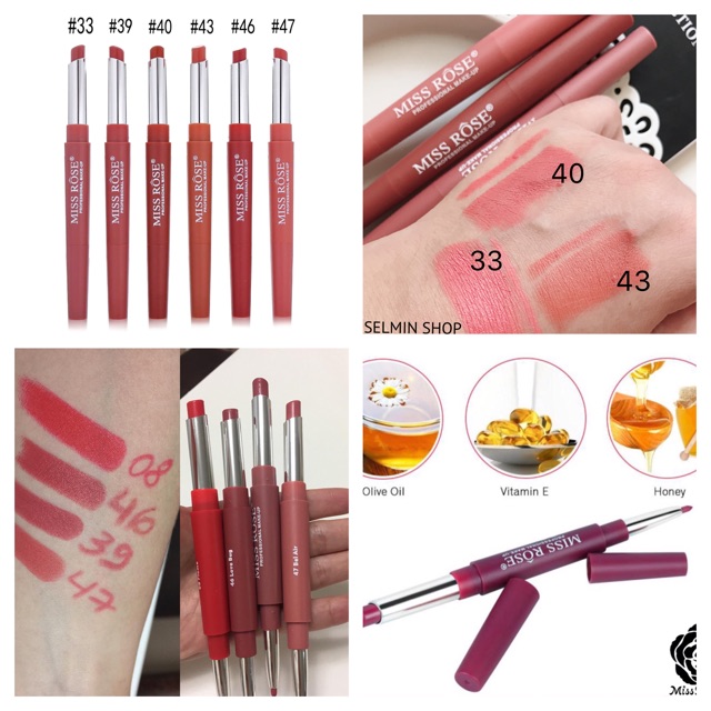 Son môi lì 💖 GIẢM 10K MÃ (SELMIN10K) 💖 2 đầu Double Ended Miss Rose | BigBuy360 - bigbuy360.vn