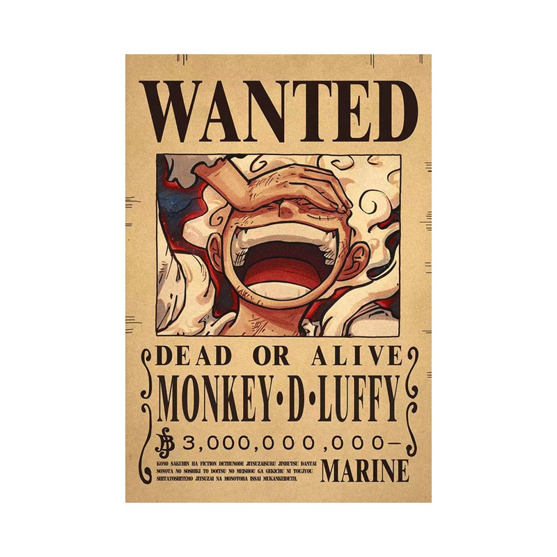 Poster One Piece lệnh truy nã băng mũ rơm kích thước A3 mẫu mới update liên tục, giấy dán tường anime manga treo tường