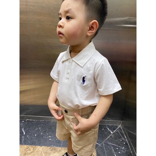Áo cộc tay có cổ cho bé trai chất liệu cotton mềm mát