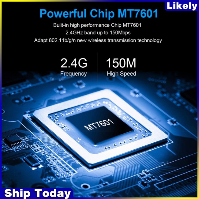 Usb Wifi 2.0 150m Mini Mạnh Mẽ 802.11 B / g / n Cho Laptop / pc 1-14 Kênh