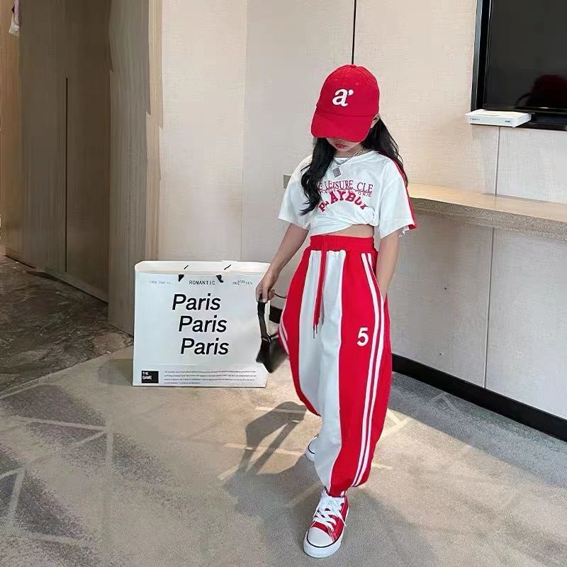 Set Áo Thun Tay Ngắn Và Quần Legging Phong Cách Hàn Quốc Thời Trang Mùa Hè Mới 2022 Dành Cho Bé Gái