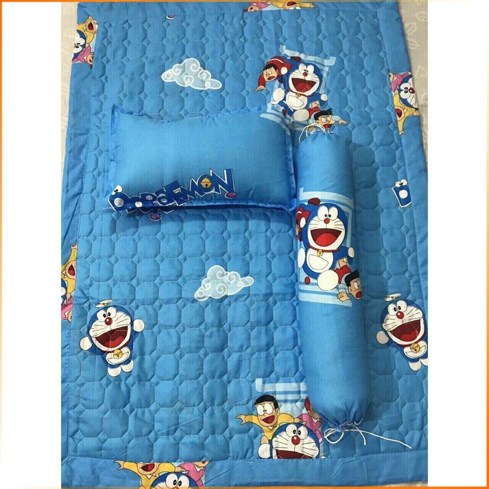 Set chăn gối cho bé đi mẫu giáo hoạt hình người nhện, kitty, micky, vịt vàng, doreamon