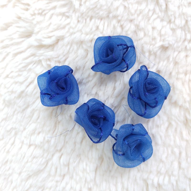 set 5 hoa hồng xanh trang trí, hoa lưới #rose, #bluerose