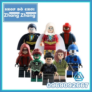 Đồ chơi Xếp hình gồm Black Adam - Peggy Green Lantern - Shazam Spider-Man - Arsenal - Cobra Commander Minifigures KL9005