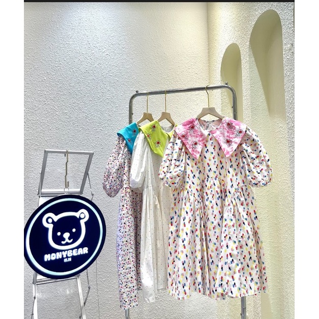 Váy Babydoll Tay Bồng Cổ Lá Xinh Xắn, Bánh Bèo - HN330