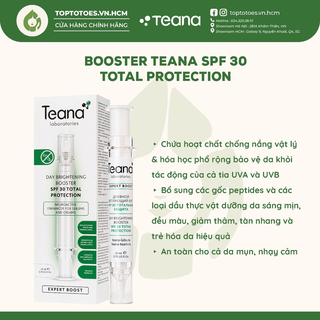 Booster Teana Day Brightening Total Protection SPF 30 dưỡng da sáng mịn, chống nắng