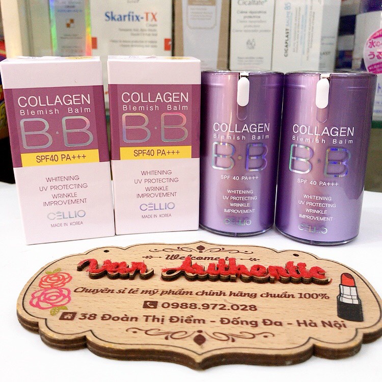 Kem Nền BB Collagen Cellio - Hàn Quốc - Chính Hãng - Kem Nền Cellio Collagen Blemish Balm BB Spf 40 Pa+++