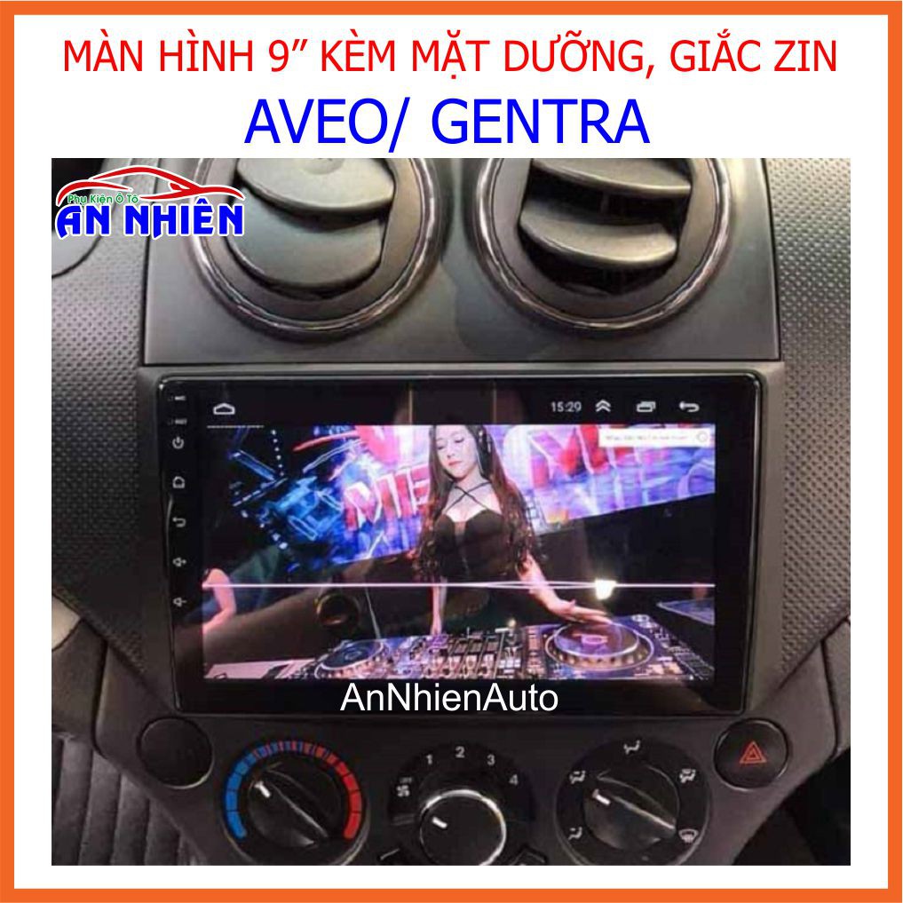 Combo Màn Hình Android 9 inch Kèm Mặt Dưỡng và Giắc Nguồn zin cho Xe Chevrolet Aveo/Captiva/Gentra