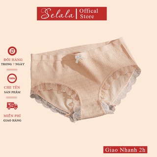 Quần Lót Nữ Selala Cotton Viền Ren Phối Nơ Thoáng Mát