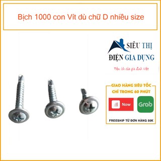 Bịch 1000 con Vít dù chữ D nhiều size