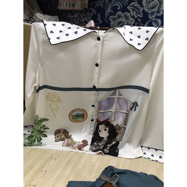 Pijama lụa bánh bèo bạch tuyết trắng xanh cao cấp quảng châu