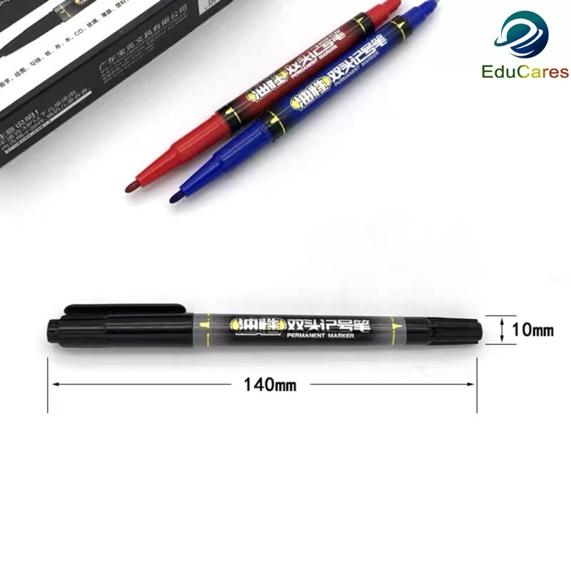 Bút lông dầu dạ kính 2 đầu BAOKE Xanh, Đen, Đỏ - viết đĩa CD không xoá được  cao cấp