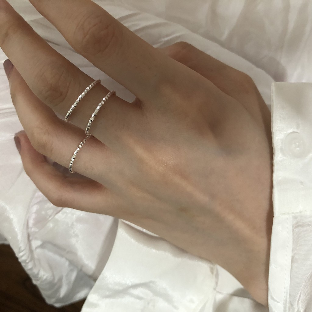 Nhẫn Bạc 925 Sáng bóng Đơn Giản Thời Trang Cho Nữ