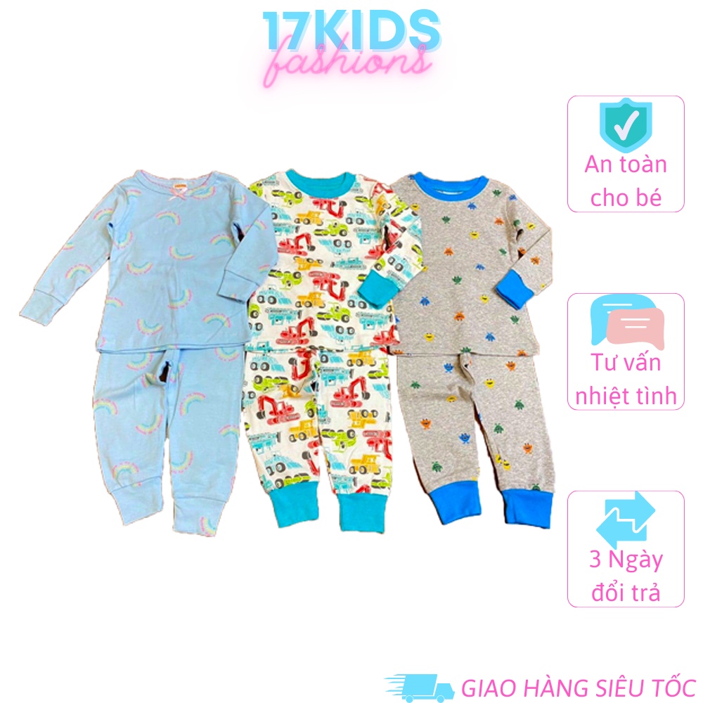 [ Xả Hàng ] Đồ Bộ Cho Bé, Bộ Quần Áo Thu Đông Dài Tay Cho Bé Trai Bé Gái Từ 7 - 17Kg KIDS21008