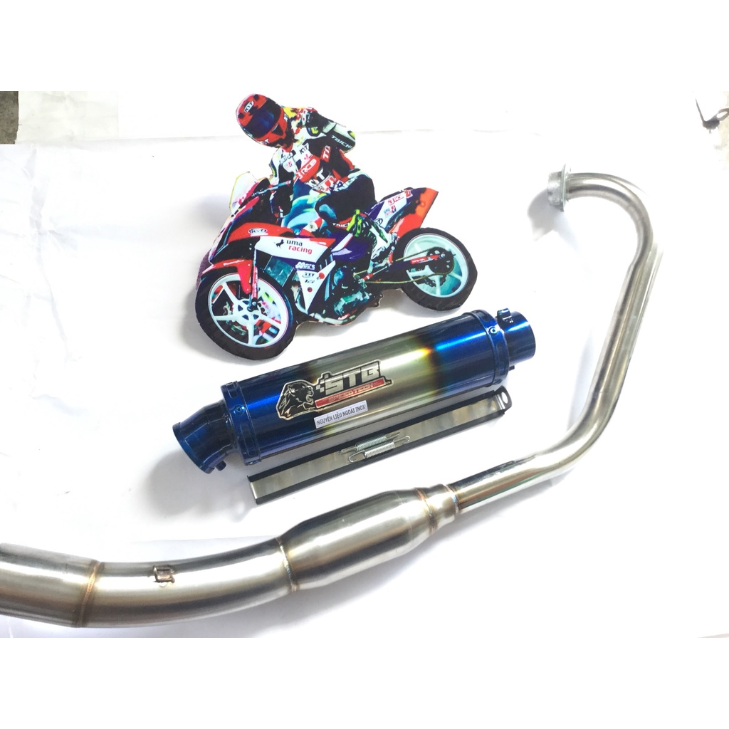 Bộ pô stb titan full cổ bầu hơi inox exciter, winer, sonic, raider, satria, gsx, tfx, fz, cbr, r15,...
