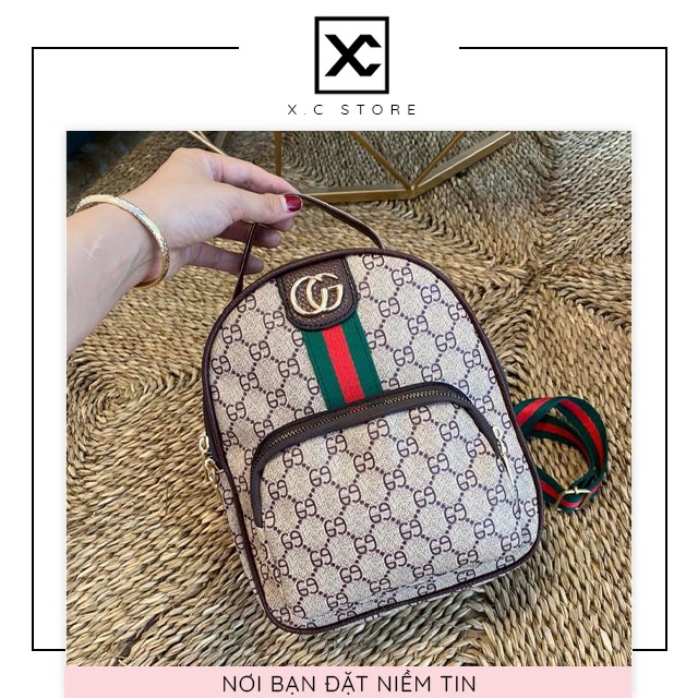 [RẺ NHẤT SHOPEE] Balo da gucci nữ XC-0010, chất da mềm dữ fom cực tốt, chống nước, balo đi làm, đi chơi