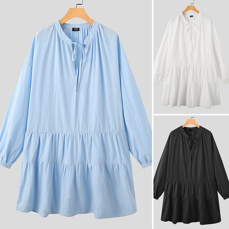 [ Mã FAGREEN1505 giảm 10% tối đa 30K đơn 99K] Đầm VONDA Màu Trơn Dài Tay Thời Trang Đáng Yêu Cho Nữ | BigBuy360 - bigbuy360.vn