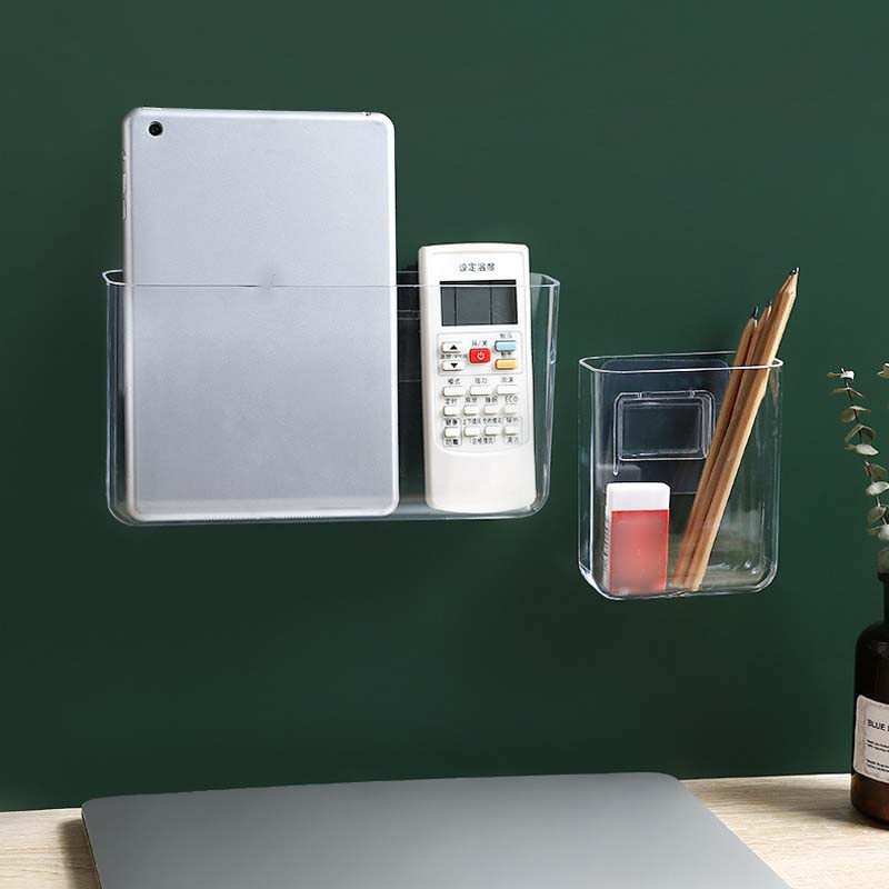 Giá đựng đồ gắn tường tự dính không cần khoan thiết kế trong suốt đa năng tiện dụng