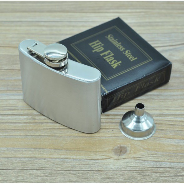 Bình hip flask đựng rượu inox bỏ túi 4oz siêu nhỏ gọn, dung tích 120ml