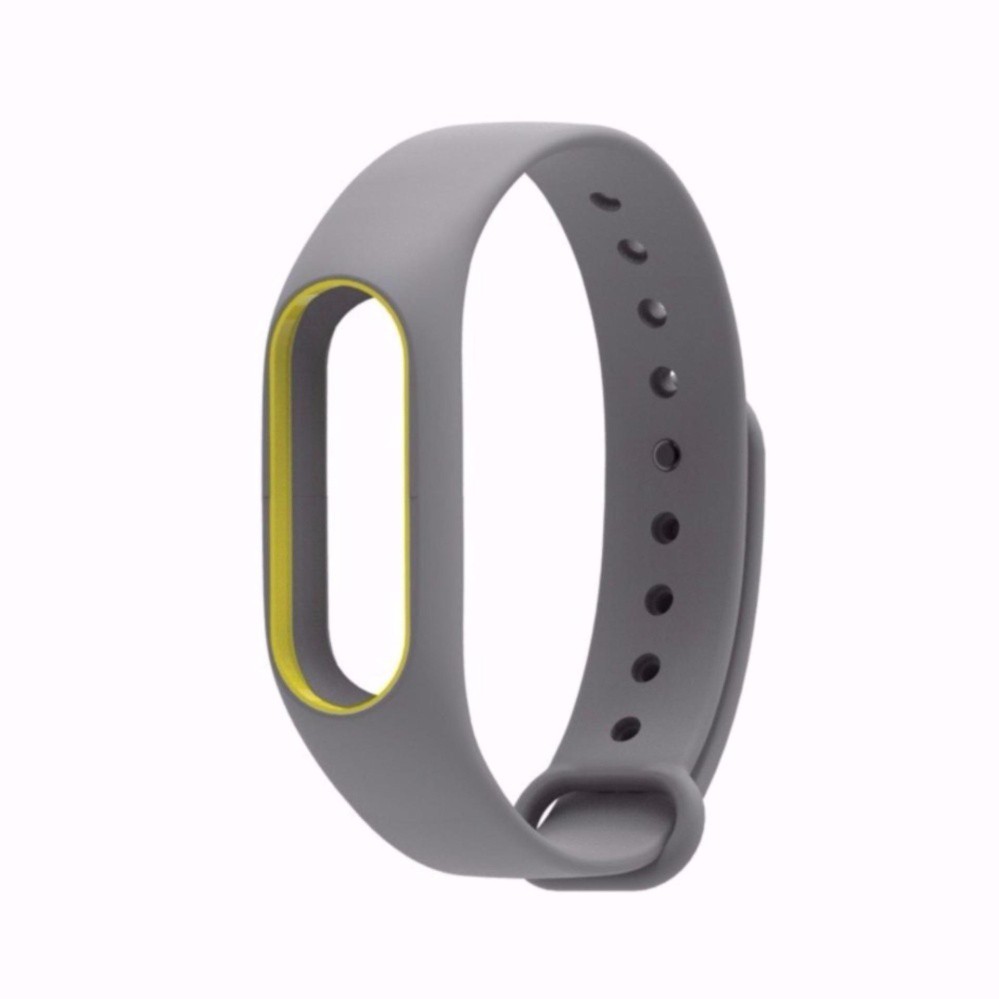 Vòng đeo tay thay thế cho Xiaomi Miband 2_ Xám viền vàng