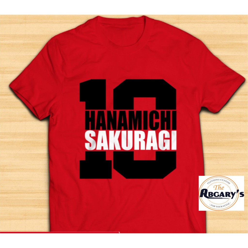 Áo Thun In Hình Nhân Vật Anime Slamdunk Hanamichi Sakuragi Số 10 Cá Tính