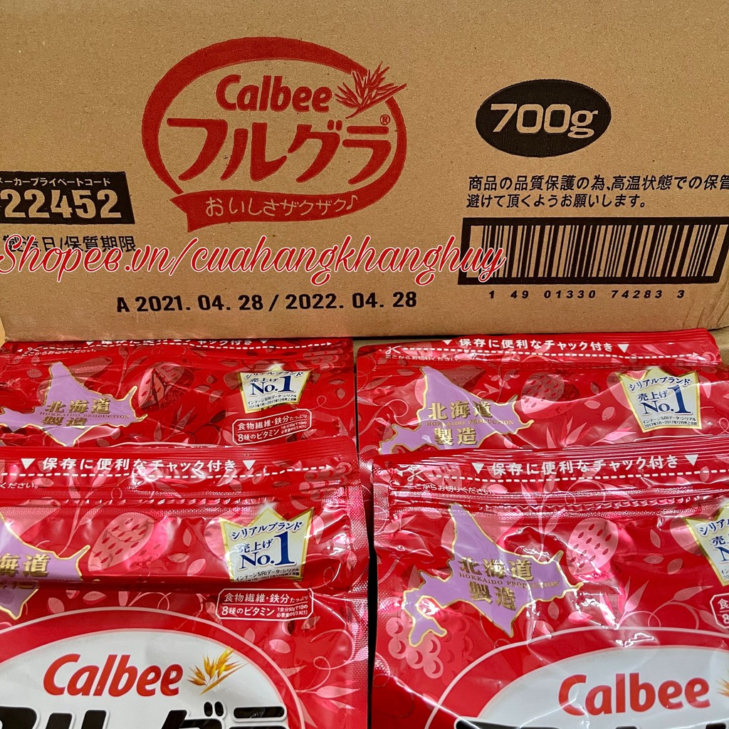 Ngũ cốc trái cây sấy khô Calbee của Nhật 700 g (Mẫu mới, Hsd 28/04/2022)