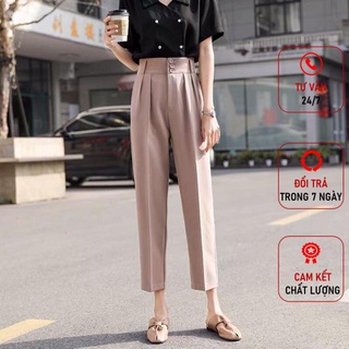 Quần tây nữ lưng cao công sở đẹp 3 khuy cao cấp Hàn Quốc Q198