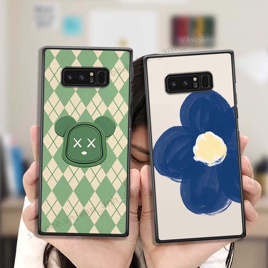 Ốp lưng Samsung Note 8 in hình hoa, gấu rich bear nghệ thuật, thời trang
