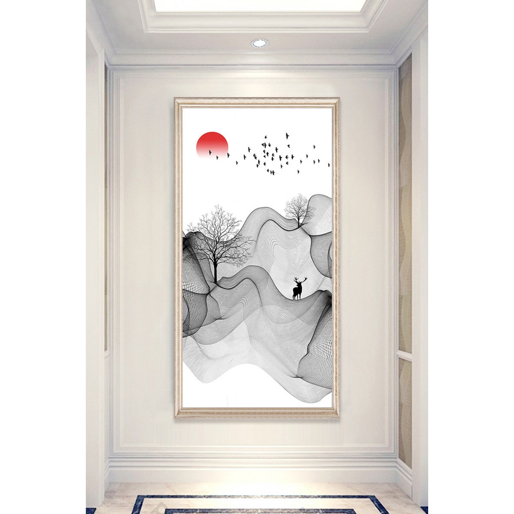 In hình ép gỗ Laminate TRANH HÀNH LANG TRUNG QUỐC - Mẫu 48 (50x75, 60x90, 70x110). In ảnh theo yêu cầu