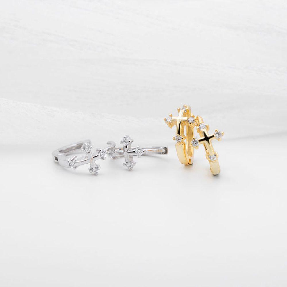 LILYES Bông Tai Mini Hình Thánh Giá Phong Cách Cổ Điển Thời Trang Tinh Tế Cho Nữ