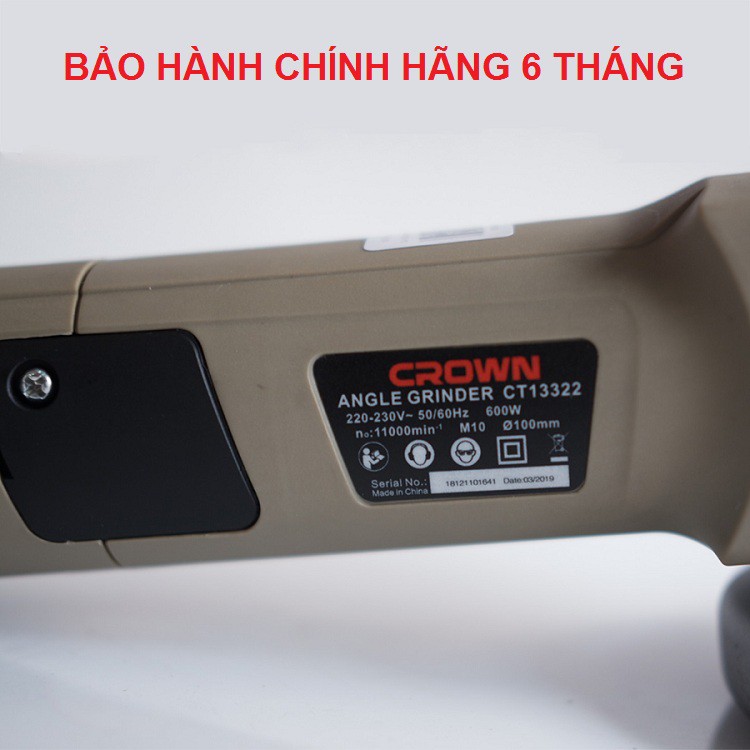 Máy Mài Góc Tặng Đĩa Cắt, Máy Cắt Crown CT13322 - CT13288 Chính Hãng ( Bảo Hành 6 Tháng )