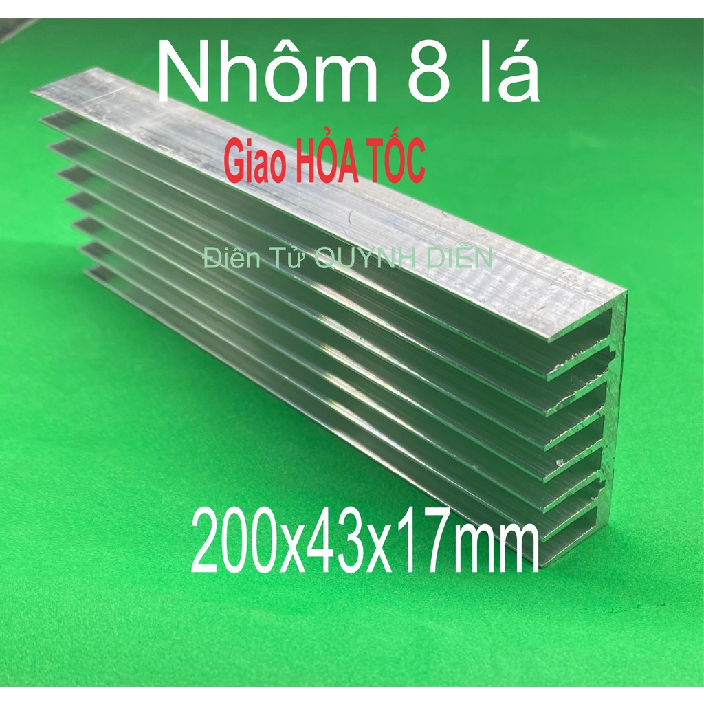 Nhôm Tản Nhiệt 8 Cánh dài 20cm 200x43x17mm