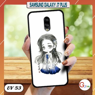 Ốp điện thoại Samsung Galaxy J7 Plus lưng nhám viền cao su dẻo in hình