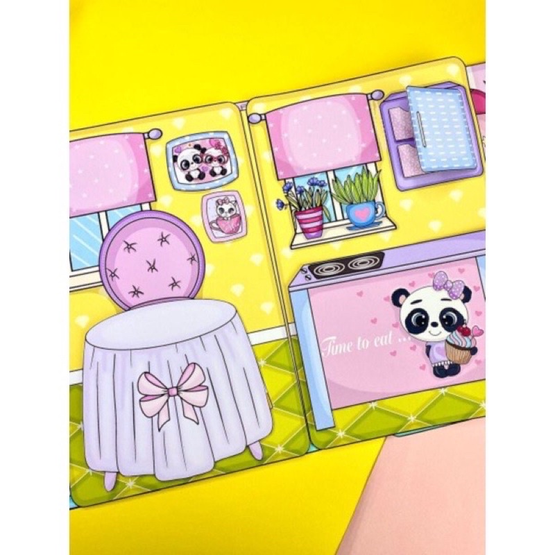 NHÀ CHO BÚP BÊ GIẤY NHÀ GẤU TRÚC