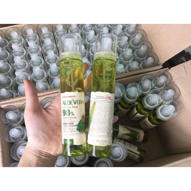 Xịt khoáng lô hội ALOE VERA 98% SOOTHING MIST WHITE ORGANIA GOOD NATURE